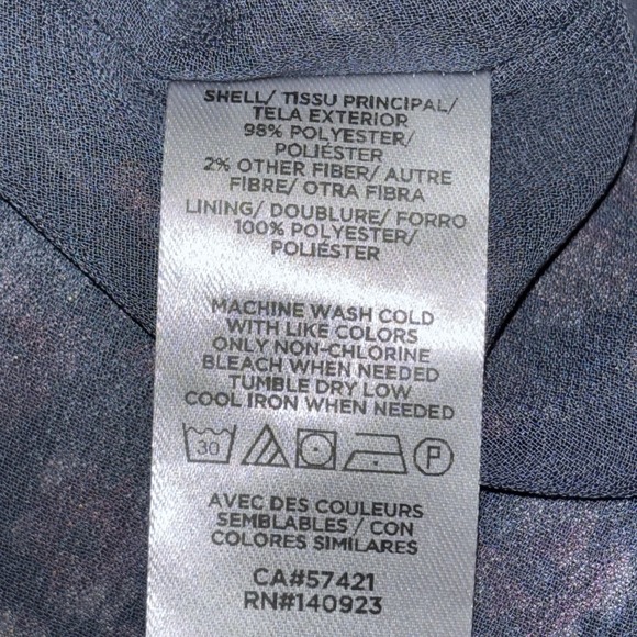 Loft Floral Soft Long Sleeve Lined Blouse Size Large Tunic Metallic Stripes - Picture 5 of 5